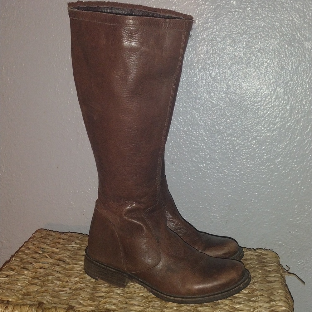 Brown Leather Steve Madden Knee High Boots 7.5 - Picture 4 of 8
